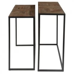 Zago Consoles Et Drapiers Consoles Gigognes En Teck Recyclé Et Métal (set De 2) -Marquee Magasin consoles gigognes en teck recycle et metal set de 2 2