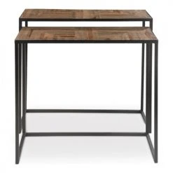 Zago Consoles Et Drapiers Consoles Gigognes En Teck Recyclé Et Métal (set De 2) -Marquee Magasin consoles gigognes en teck recycle et metal set de 2 4