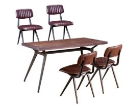 Mathi Design Tables à Manger Ensemble De Repas En Bois Marron Et Acier