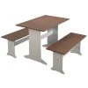 Altobuy Tables à Manger Ensemble Table Repas + 2 Bancs Bois Massif -Marquee Magasin ensemble table repas 2 bancs bois massif