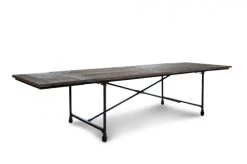 PIB Tables à Manger Grande Table Extensible En Bois Recyclé Marron