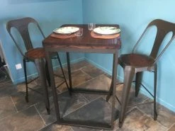 Mathi Design Tables à Manger Mange Debout 70 Cm Acier/bois Massif Foncé -Marquee Magasin mange debout 70 cm acier bois massif fonce 5