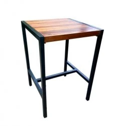 Mathi Design Tables à Manger Mange Debout Carré Bois Massif Et Acier