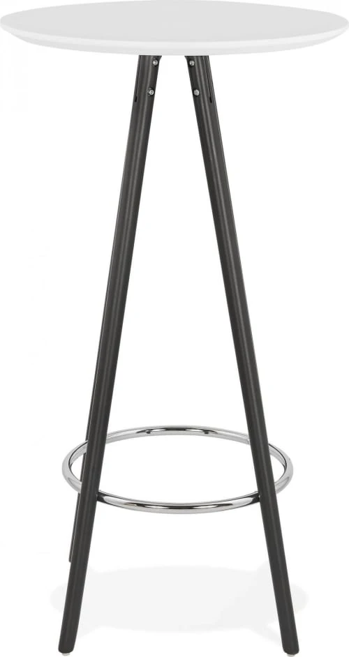 Kokoon Design Tables à Manger Mange-debout Couleur Blanc Et Noir 3 Places D60cm 4 Kokoon Design Tables à Manger Mange-debout Couleur Blanc Et Noir 3 Places D60cm – Image 2