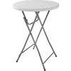 Tectake Tables à Manger Mange Debout Pliant Ø 80 Cm Blanc