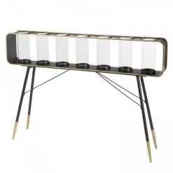 MACABANE Consoles Et Drapiers Meuble Déco Bougeoirs Métal Noir Et Doré