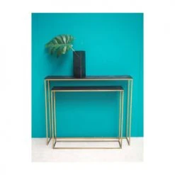 Chehoma Consoles Et Drapiers Set De 2 Consoles En Manguier Marron -Marquee Magasin set de 2 consoles en manguier marron 2