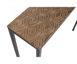 Woood Consoles Et Drapiers Set De 2 Consoles Gigognes En Métal Noir Et Marron -Marquee Magasin set de 2 consoles gigognes en metal noir et marron 3