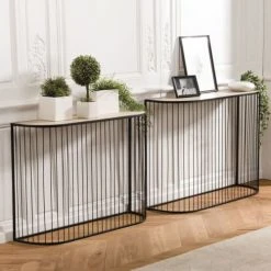MACABANE Consoles Et Drapiers Set De 2 Consoles Structure Métal Noir -Marquee Magasin set de 2 consoles structure metal noir 1