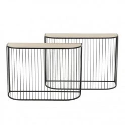 MACABANE Consoles Et Drapiers Set De 2 Consoles Structure Métal Noir -Marquee Magasin set de 2 consoles structure metal noir 2