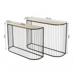 MACABANE Consoles Et Drapiers Set De 2 Consoles Structure Métal Noir -Marquee Magasin set de 2 consoles structure metal noir 5