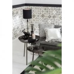 LANADECO Consoles Et Drapiers Set De 3 Tables Gigognes Plateau Rond Métal Mat Gris Foncé H56cm -Marquee Magasin set de 3 tables gigognes plateau rond metal mat gris fonce h56cm 3