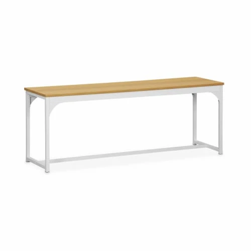 Alice's Garden Tables à Manger Set Table Haute Effet Bois Avec 2 Bancs En Acier Blanc Mat 6 Alice's Garden Tables à Manger Set Table Haute Effet Bois Avec 2 Bancs En Acier Blanc Mat – Image 4