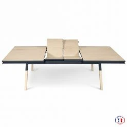 MON PETIT MEUBLE FRANCAIS Tables à Manger Table 160x100 Cm En Frêne Massif, 2 Rallonges Bleu Sombre De Rance -Marquee Magasin table 160x100 cm en frene massif 2 rallonges bleu sombre de rance 1