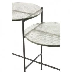 LANADECO Consoles Et Drapiers Table 2 Niveaux Ronde Verre Et Métal Noir -Marquee Magasin table 2 niveaux ronde verre et metal noir 2