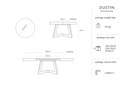 Micadoni Home Tables à Manger Table 6 Places 130x130x76 -Marquee Magasin table 6 places 130x130x76
