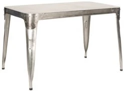 Safavieh Tables à Manger Table à Diner En Fer Finition Argenté 4 Places -Marquee Magasin table a diner en fer finition argente 4 places 2