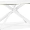 Kokoon Design Tables à Manger Table à Diner En Verre Blanc Pieds Acier Laqué Blanc L180cm -Marquee Magasin table a diner en verre blanc pieds acier laque blanc l180cm