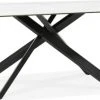 Kokoon Design Tables à Manger Table à Diner En Verre Blanc Pieds Acier Laqué Noir L180cm -Marquee Magasin table a diner en verre blanc pieds acier laque noir l180cm
