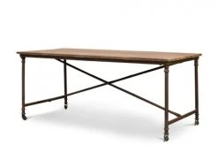 PIB Tables à Manger Table à Diner Industrielle En Bois Marron