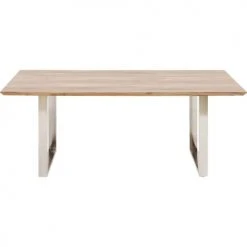 Kare Design Tables à Manger Table à Manger 10 Personnes Acacia Biseauté Et Acier Chromé L200
