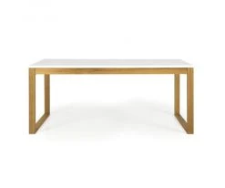 Meubles & Design Tables à Manger Table à Manger 180x90cm En Bois Plateau Blanc