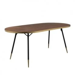 Drawer Tables à Manger Table à Manger 180x90cm Métal Et Bois Foncé -Marquee Magasin table a manger 180x90cm metal et bois fonce 4