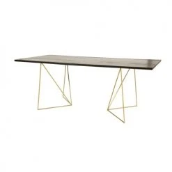 Maisons Du Monde Tables à Manger Table à Manger 4/6 Personnes En Acacia Noir Et Métal Doré L197 -Marquee Magasin table a manger 4 6 personnes en acacia noir et metal dore l197 1000 13 38 176133 2