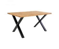 Meubles & Design Tables à Manger Table à Manger 4 Personnes En Bois Et Métal Naturel