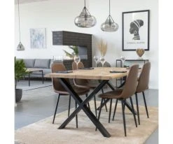 Meubles & Design Tables à Manger Table à Manger 4 Personnes En Bois Et Métal Naturel -Marquee Magasin table a manger 4 personnes en bois et metal naturel 4