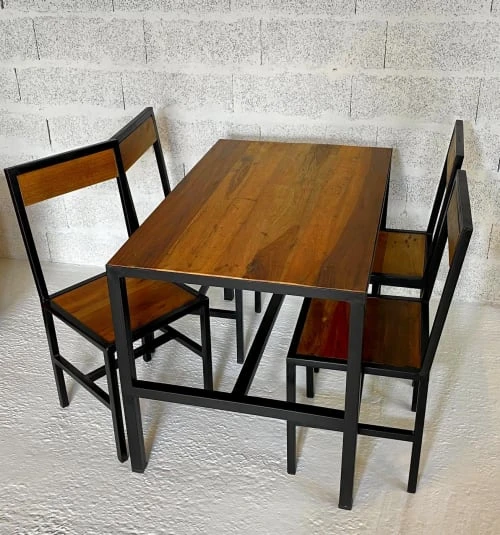 Mathi Design Tables à Manger Table à Manger 4 Places En Bois L110 4 Mathi Design Tables à Manger Table à Manger 4 Places En Bois L110 – Image 2