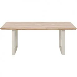 Kare Design Tables à Manger Table à Manger 6 Personnes Acacia Biseauté Et Acier Argenté L160