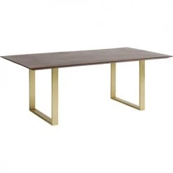Kare Design Tables à Manger Table à Manger 6 Personnes Acacia Brun Biseauté Et Acier Laiton L160 -Marquee Magasin table a manger 6 personnes acacia brun biseaute et acier laiton l160 3