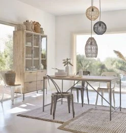 Maisons Du Monde Tables à Manger Table à Manger 6 Personnes Coloris Gris Et Naturel L150 -Marquee Magasin table a manger 6 personnes coloris gris et naturel l150 1000 10 11 208906 4