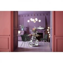 Kare Design Tables à Manger Table à Manger 6 Personnes En Alu Argenté Et Verre Noir D120 -Marquee Magasin table a manger 6 personnes en alu argente et verre noir d120 1