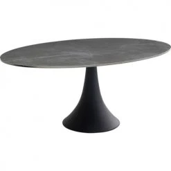 Kare Design Tables à Manger Table à Manger 6 Personnes En Aluminium Noir Et Grès L180 -Marquee Magasin table a manger 6 personnes en aluminium noir et gres l180 2