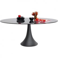 Kare Design Tables à Manger Table à Manger 6 Personnes En Verre Et Aluminium Noir L180 -Marquee Magasin table a manger 6 personnes en verre et aluminium noir l180 1