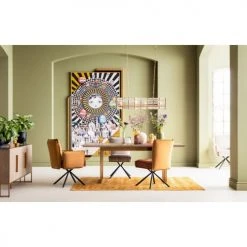 Kare Design Tables à Manger Table à Manger 8/10 Personnes En Frêne Massif Et Acier Doré L200 -Marquee Magasin table a manger 8 10 personnes en frene massif et acier dore l200 1