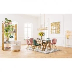 Kare Design Tables à Manger Table à Manger 8/10 Personnes En Verre Et Acier Doré L200 -Marquee Magasin table a manger 8 10 personnes en verre et acier dore l200 1