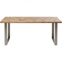 Kare Design Tables à Manger Table à Manger 8 Personnes En Bois Recyclé Et Acier Argenté L180
