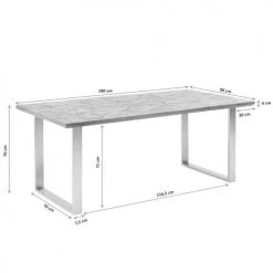 Kare Design Tables à Manger Table à Manger 8 Personnes En Bois Recyclé Et Acier Chromé L180 -Marquee Magasin table a manger 8 personnes en bois recycle et acier chrome l180 3