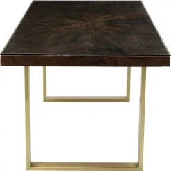 Kare Design Tables à Manger Table à Manger 8 Personnes En Bois Recyclé Et Acier Doré L180 -Marquee Magasin table a manger 8 personnes en bois recycle et acier dore l180 3