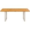 Kare Design Tables à Manger Table à Manger 8 Personnes En Chêne Biseauté Et Acier Argent L180 -Marquee Magasin table a manger 8 personnes en chene biseaute et acier argent l180
