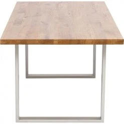 Kare Design Tables à Manger Table à Manger 8 Personnes En Chêne Et Acier Argenté L180 -Marquee Magasin table a manger 8 personnes en chene et acier argente l180 3