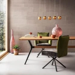 Kare Design Tables à Manger Table à Manger 8 Personnes En Chêne Massif Et Acier L180 -Marquee Magasin table a manger 8 personnes en chene massif et acier l180 3