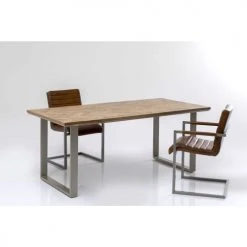 Kare Design Tables à Manger Table à Manger 8 Personnes En Manguier Et Acier Argenté L180 -Marquee Magasin table a manger 8 personnes en manguier et acier argente l180 1