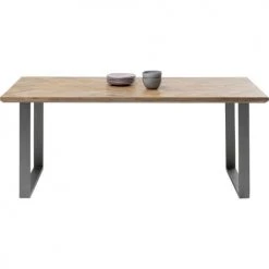 Kare Design Tables à Manger Table à Manger 8 Personnes En Manguier Et Acier Brut L180 -Marquee Magasin table a manger 8 personnes en manguier et acier brut l180 3