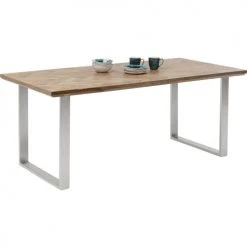 Kare Design Tables à Manger Table à Manger 8 Personnes En Manguier Et Acier Chromé L180 -Marquee Magasin table a manger 8 personnes en manguier et acier chrome l180 3