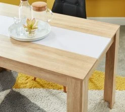 Baita Tables à Manger Table à Manger Blanc Et Effet Chêne 120cm -Marquee Magasin table a manger blanc et effet chene 120cm 3