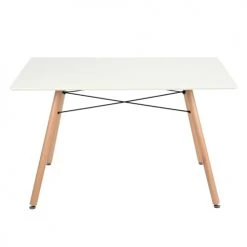 Urban Meuble Tables à Manger Table à Manger Blanc Rectangulaire Scandinave Pied En Bois 110*70cm